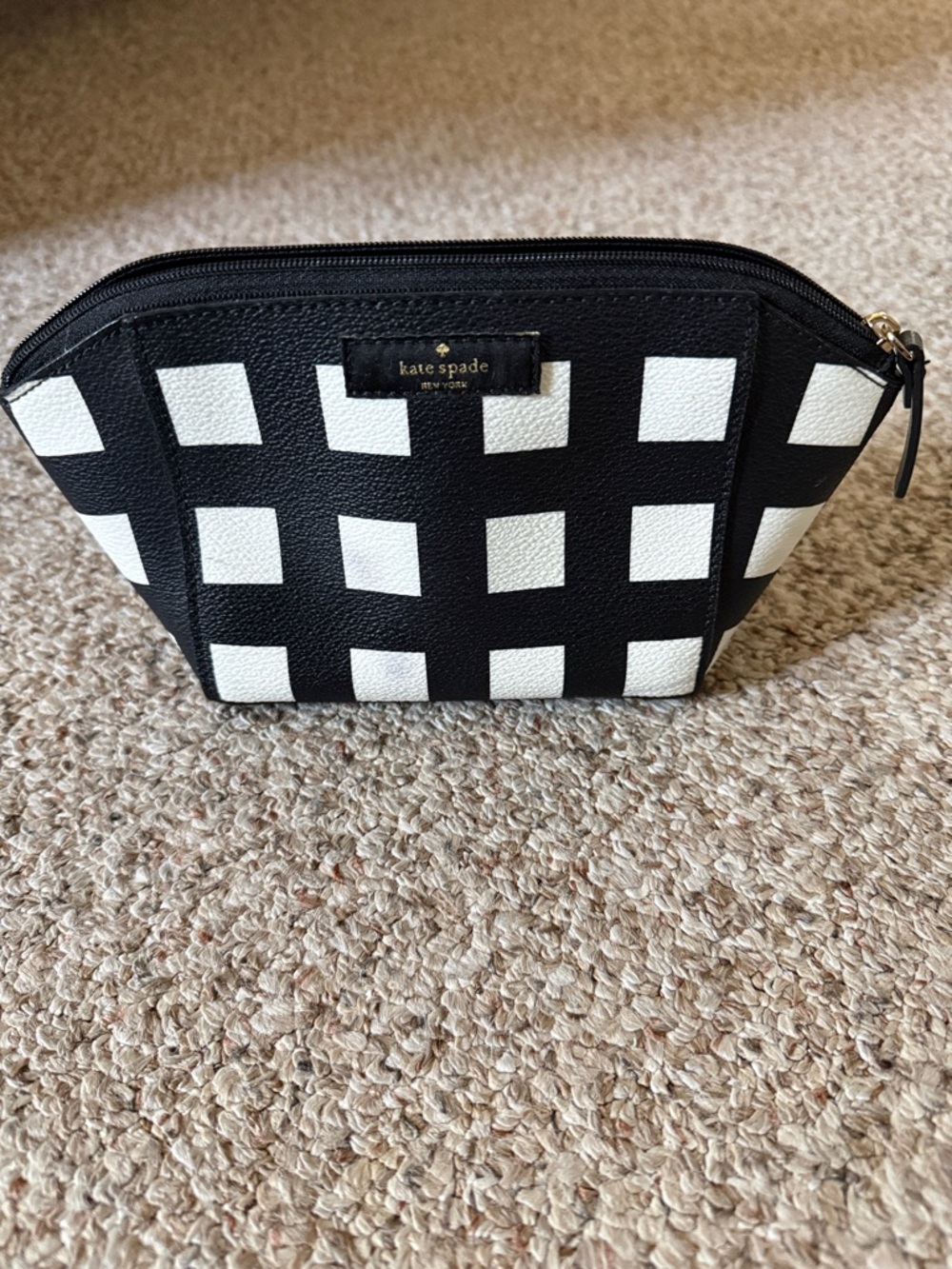 kate spade Black and White Check Cosmetic Pouch